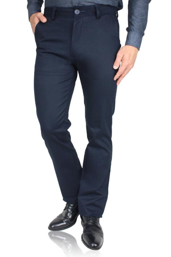 Pantalón De Gabardina Azul Marino Regular Fit Para Caballero 